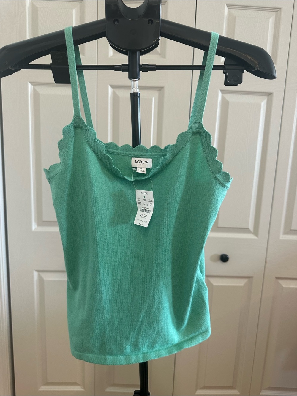 J. Crew Mint Green Scalloped Knit Camisole